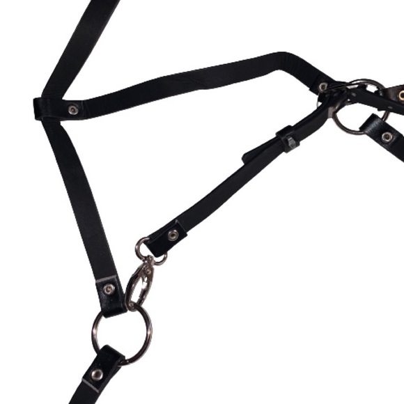 Sexy Vegan Leather Harness Waist Trainer Lingerie - Picture 8 of 16